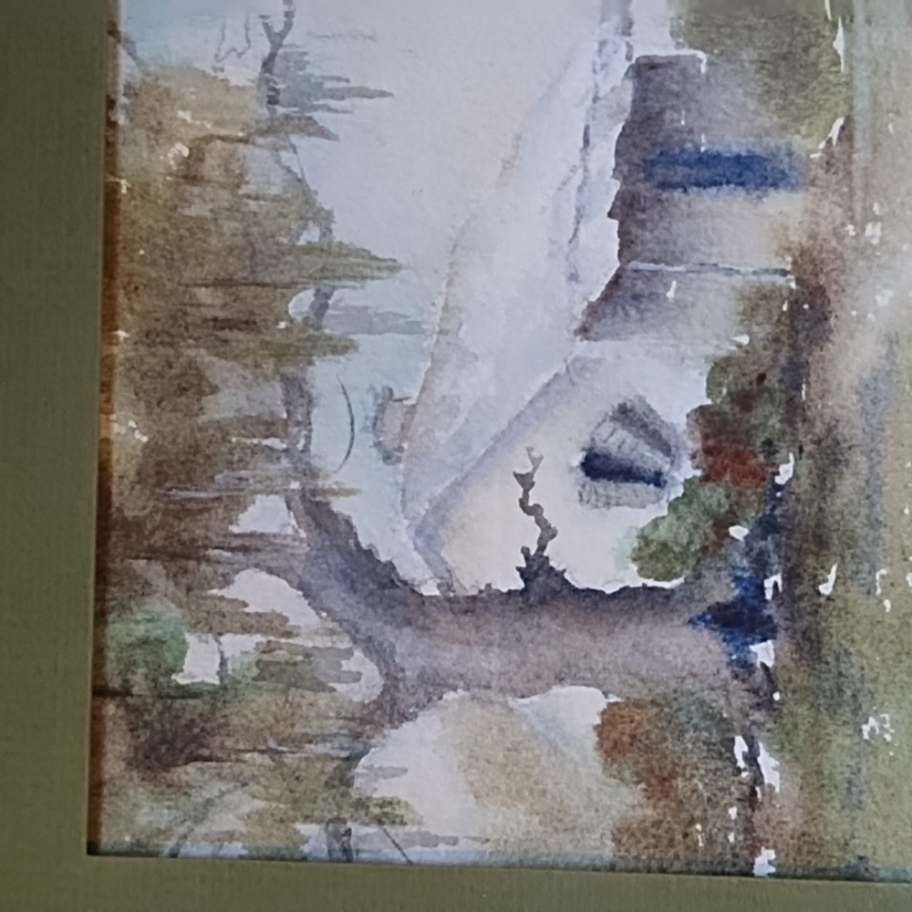 Rustic Landscape Art with Bamboo Frame - Picture 4 of 9